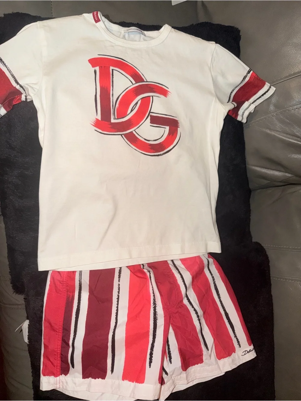Dolce & Gabbana White and Red Logo Kids set